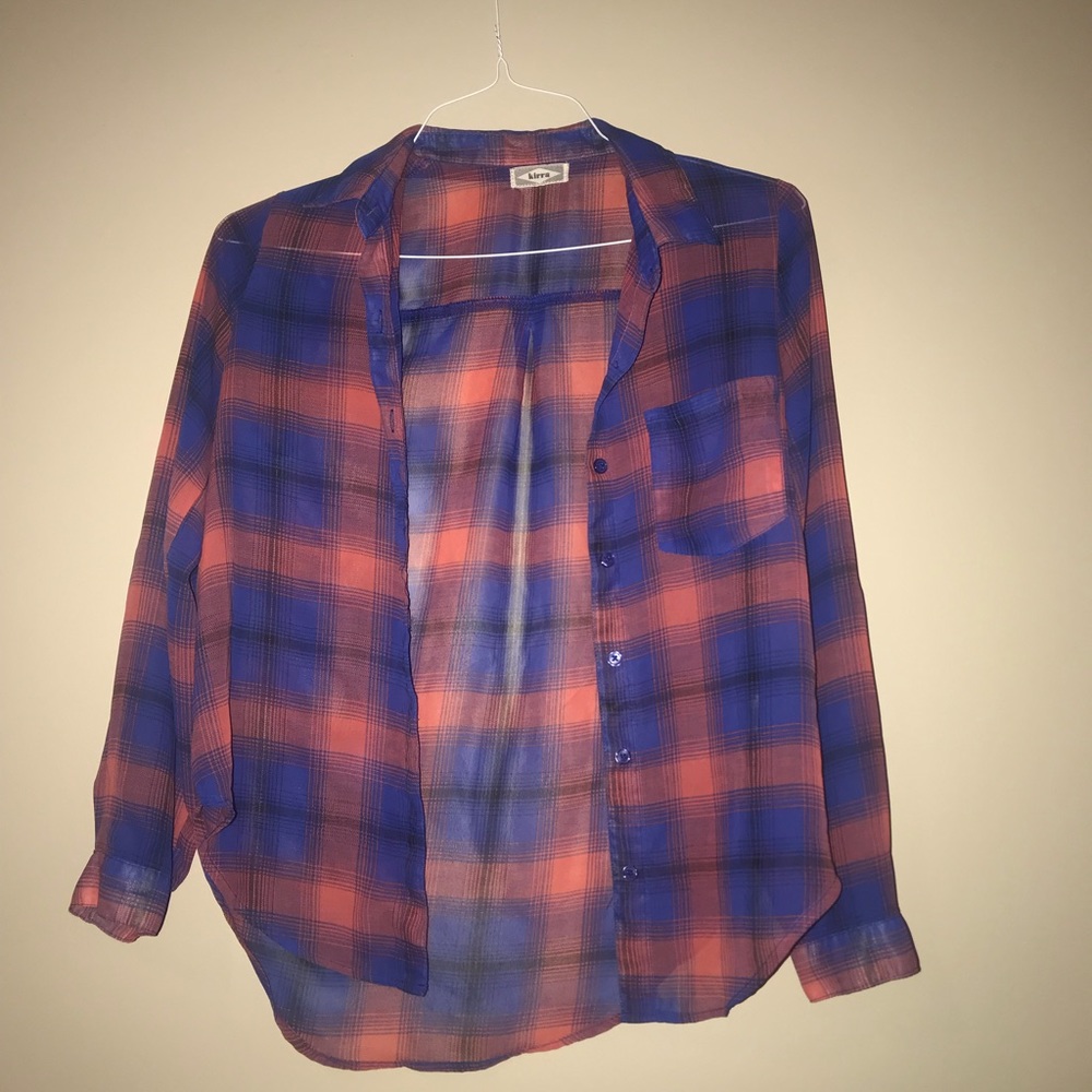 sheer long sleeve flannel
